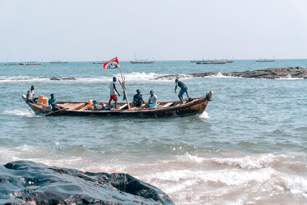 People on Brown Boat